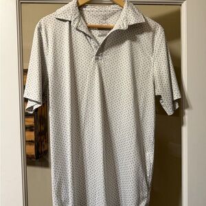 Men's White Patterned Polo Shirt - Swannies